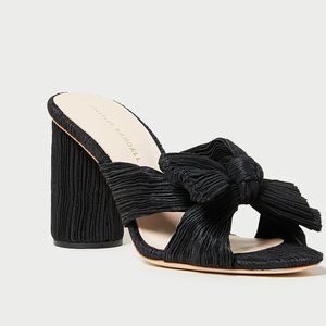 Loeffler Randall Penny Black Pleated Bow Heel